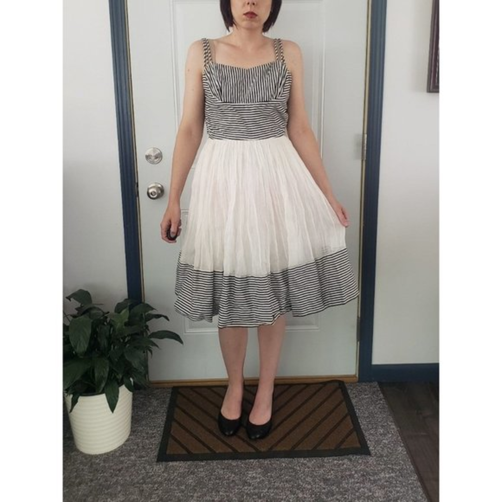60s Hand Made Striped‎ Sun Dress
